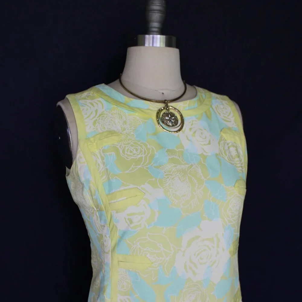 The Lilly Pulitzer vintage floral tunic mod 60s dress Jackie O scooter shift S - Picture 8 of 10